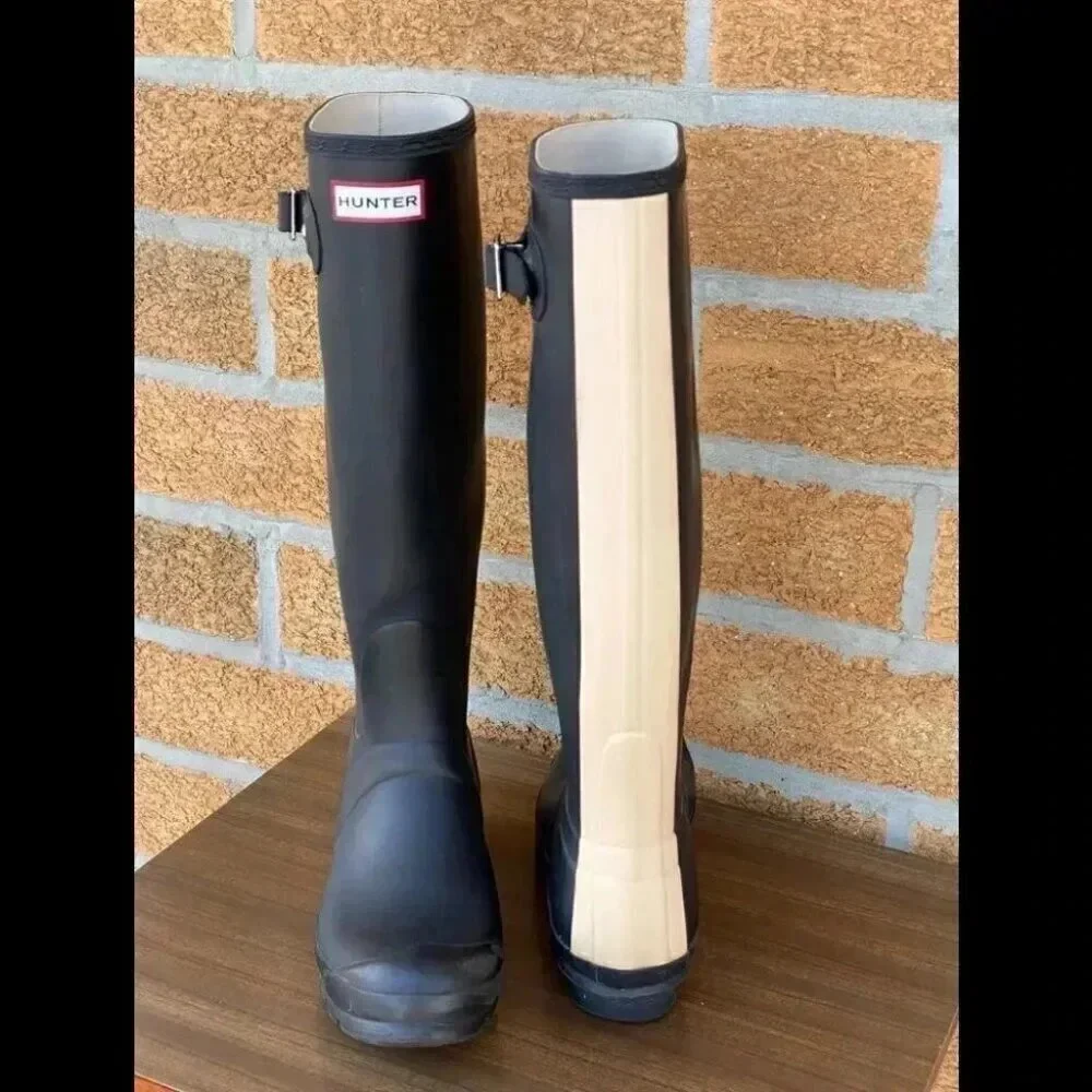 Hunter original stripe tall boots sz 8